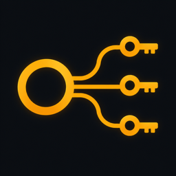 SubToAPI logo: an amber ring branching into three keys